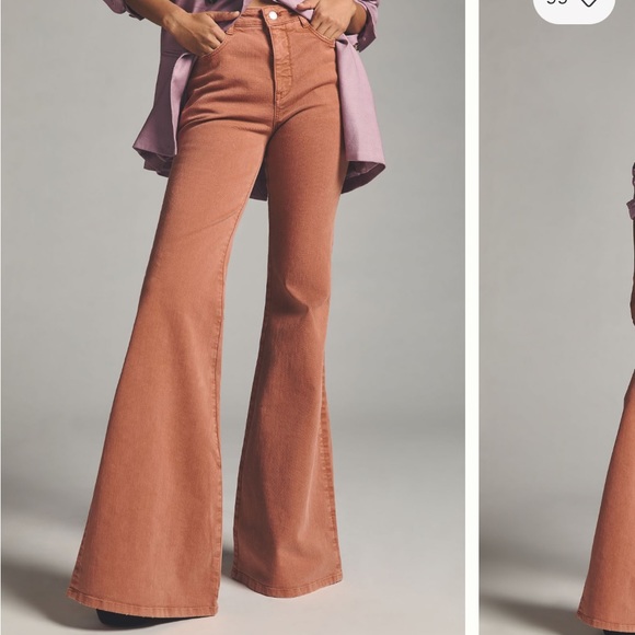 Pilcro Pants - Pilcro mid-rise flare pants copper bell bottom wide leg